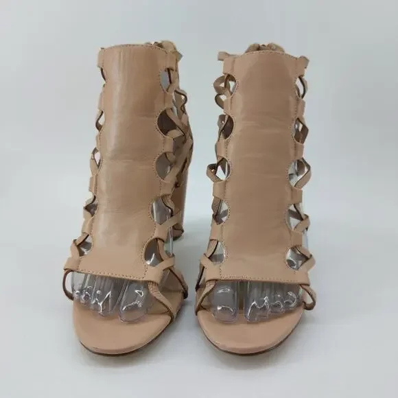 Aldo Astodia Rugby Tan women's Strappy Block Heels Sandals Size 8 B - Picture 3 of 16